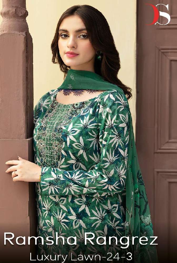RAMSHA RUNGREZ 24-3 luxury lawn  by DEEPSY SUITS 